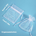 Miniatyrbillede 2 af 5: 100 stk. hvide organzaposer, 7 x 9 cm, gavepose