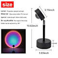 Miniatyrbilde 3 av 5: Solnedgang LED Lampe Regnbue Projeksjon Skrivebordslampe Hjem Dekor USB Nattlys Ny (Regnbue)
