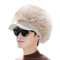 Miniatyrbild 1 av 5: Härlig Modehatt Vardag Ledighet Hatt Party Rolig Hatt Polyester Stickad Hatt för Värme och Stil i Kallt Väder Beige( Beige)