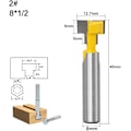 Miniatyrbillede 5 af 5: 2 stk. 8mm skaft T-spor fræser bitsæt træskæring T-spor træbearbejdning T-spor fræser bits til 9,52mm a