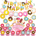 Miniatyrbild 1 av 5: Donut-födelsedagsprydnader Festtillbehörssats, 5 stycken Donut H