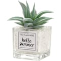 Miniatyrbillede 1 af 4: Mini blød glas bonsai kunstig sukkulent potteplante (ananas
