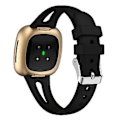Miniatyrbillede 3 af 5: Til Fitbit Versa 3 / 4 Silikon Urrem S (Sort)
