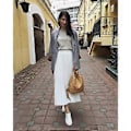 Miniatyrbillede 4 af 5: Dame Forår Efterår Elegant Chic Ensfarvet Plisseret Nederdel Høj Talje Luksus Mode Med Elastik Kvinde C-035(S sort)