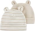 2-pack aprikos, beige nyfödd sjukhusmössa 0-6 månader björnöron B