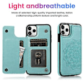 Miniatyrbillede 2 af 5: Blomstret Læder Flip Wallet Kort Holder Cover Etui Til iPhone 12 Mini Pro Max 11 (Grøn)