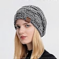 Miniatyrbillede 5 af 5: Elastiske Beanies Hue med Tyk Plysforing Vindtæt Hue til Kvinder Piger Hold Ørerne Varme Beanies Koldt Vejr Forsyninger blandet grå (blandet grå)