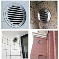 Miniatyrbillede 5 af 5: Rustfrit ventilationsgitter i rustfrit stål 100mm med skruer og dyvler Vejrbeskyttelse Lameller w