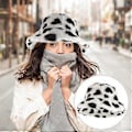 Miniatyrbild 3 av 5: Bucket Hats Dam Fuzzy Bucket Hat Varm Fiskehatt Vinter Varm Hatt Fuzzy Fiskehatt Campinghatt