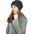 Miniatyrbillede 4 af 5: Dame Vinter Slouch Beanie Uldhue Med Varm Fleecefor