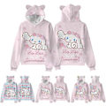 Miniatyrbillede 1 af 3: Damer Kawaii Cinnamoroll Tegneserie Anime Hoodies Kvinders Mode Trykt Sød Katteøre Hættetrøje Casual Jumper Tops Langærmet Trøjer (S C)