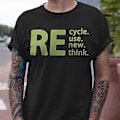 Miniatyrbillede 2 af 5: 100% Ny, Dame Genbrug-Genanvend-Forny-Gentænk Krise Miljøkampagne Gave Unisex T-Shirt (XL Hvid)