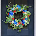 Miniatyrbild 2 av 4: Blomsterkrans Konstgjord Blomsterkrans Färgglad Tusenskönakrans Ytterdörr Vägg Hängande Hänge