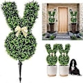 Miniatyrbillede 2 af 5: Kunstig Kanin Topiary Plante 55cm Grøn Påske Kanin Topiary Træ Falske Buskplanter med Jordspyd til Hjemmehave Plæne Påskepynt