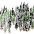 Miniatyrbilde 1 av 5: Mini Juletrær - Kunstig Juletrær Flaskebørste Juletrær, Sisal Snøtre med Trebase for Juledekorasjon Julefest