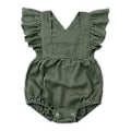 Miniatyrbild 1 av 5: Underbar Nyfödd Baby Flicka Sparkdräkt Volang Bodysuit Jumpsuit Sommarkläder Baby Utomhusklänning för Baby Flickor Flera storlekar Grön 90(90 Grön)