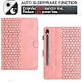 Miniatyrbild 3 av 5: Präglad PU-fodral för Samsung Galaxy Tab S9 / S9 FE (Rosa)