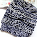 Miniatyrbillede 5 af 5: Unisex Huer i Strik af Uld til Kvinder og Mænd - Oversize Slouchy Beanie til Vinter (Marineblå)