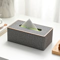 Miniatyrbillede 2 af 5: En Leinen Grå Phnom Penh Stor Tissue Box Læder Kosmetisk Tis