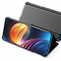 Pikkukuva 4 / 4: Galaxy A90 5G:lle sähköpinnoitettu peilivaakasuora flip-pu nahkakotelo telineellä (Sininen)