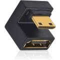 Miniatyrbild 1 av 5: (1 Pack) U-formad Mini HDMI till HDMI 8K-adapter, nedåtvinklad Mini HDMI till HDMI