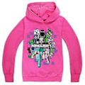 Miniatyrbillede 1 af 2: Minecraft Børne Print Hættetrøje Casual Langærmet Hættetrøje Sweatshirt Toppe (11-12 År Rose Rød)