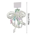 Miniatyrbillede 3 af 5: Stilfuld Telefon Charm Klips Farverig Bowknot Vedhæng Nøglering Sommerfugl Knude Nøglering Bærbar Nøgleringe Tilbehør til Kvinder Grøn(Grøn)