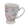 Miniatyrbillede 5 af 5: Tekrus Kaffekrus 180ml-300ml Kapacitet Let at Rengøre, Indflyttergaver Blomsterdesign med Underkop til Kommerciel Brug Kvinder (Stil C)