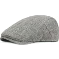 Miniatyrbillede 1 af 5: 1 stk. Hør Flat Cap til Mænd Grå Sort