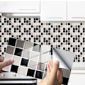 Miniatyrbilde 1 av 5: 24 Stykker (Grå Mosaikk) Rektangulære Selvklebende Dekorative Fliser