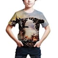 Miniatyrbilde 1 av 2: 4-9 År Barn Godzilla vs Kong 3D-printet Casual Kort Ermet T-skjorte Topper Tees(7-8 År C)