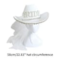 Pikkukuva 3 / 5: Morsian Lännenhattu Polttariporukan Hattu Morsian Cowboy-hattu Huntuineen Polttarihattu Tuleva Morsian Hattu Morsiussuihku Valkoinen( )