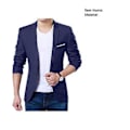 Miniatyrbillede 5 af 5: Fianao Herre Slank Formel Business Suit Jakke En Knap Lapel Langærmet Lommer Top (XL Sort)