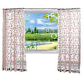 Miniatyrbilde 3 av 3: 1*2M Lyse Blomster Blader Gardiner Vindusgass Dekorasjon Draperinger for Soverom Stue (Rosa)