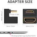 Miniatyrbilde 3 av 5: (2 pakke) U-formet Mini HDMI til HDMI 8K-adapter, Up Angle Mini HDMI til HDMI F