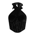 Pikkukuva 1 / 5: Naisten Seksikäs Pitsi Mesh Korsetti Crop Top Muotoileva Avoselkäinen Korsetti Crop Top (L musta)