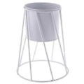 Pikkukuva 1 / 5: Nordic Stand Mehikasvi kukka väri vihreä Ruukku Minimalistinen metallinen rautamaljakko Työpöydän koristelu rekvisiitta (B Valkoinen)