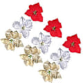Miniatyrbilde 2 av 2: 18 stk. Blomsterdekorasjon Juletre Pynt Spray Små Julestjerner Falske Julestjerner