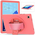 Miniatyrbillede 5 af 5: Coral Rød Etui til Samsung Tab A7 10,4 tommer T500 med Håndrem, Justerbar Stativ