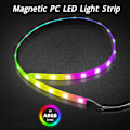 Miniatyrbild 2 av 5: 15,7 tum 5V magnetisk ARGB-remsa ARGB Aura Sync PC LED-remsa för dekoration av datorchassi