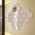 Miniatyrbild 2 av 5: 12 stycken 3D hexagonformade spegelväggdekaler DIY konstdekoration