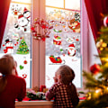 Miniatyrbild 2 av 5: 9 ark jul fönsterdekaler, snögubbe fönsterdekaler jul