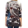 Miniatyrbillede 2 af 3: Dame Juleprint Langærmet T-shirt Rund Hals Bluse Jule Pullover Tee Toppe -NMAOV(3XL Grå)