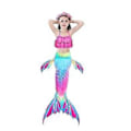 Miniatyrbillede 2 af 3: Børne-Havfrue Badedragt Havfrue Hale Dragt Badedragt Bikini Dragt 3 Dele V (140 pink)