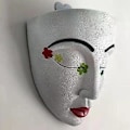 Miniatyrbilde 3 av 4: Hot salg! Blomsterpotter Statuer Hode Ansiktsplanter Unik Kreativitet For Planter Blomster Hageutstyr (Svart)