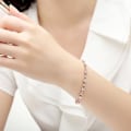 Miniatyrbilde 2 av 4: Luksuriøs slank rosegullbelagt armbånd med glitrende 5 stiler