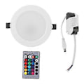 Miniatyrbilde 1 av 5: AC85-265V 10W RGB+CW LED Taklampe 16-Fargers Downlight Innfelt Lampe med Fjernkontroll