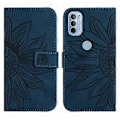 Pikkukuva 2 / 5: Ihomainen PU-kotelo Motorola Moto G51 5G:lle (Mustansininen)