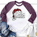 Miniatyrbilde 3 av 4: hmwy-dame jule nisse trykk t-skjorte bluse basic topp tee shirt (2XL Lilla)