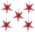 5-pack pappersstjärnelyktor - 45 cm - Juldekorationer (röd) för